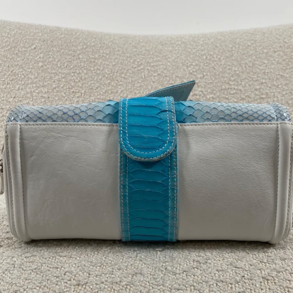Authentic Pre-Owned Givenchy Blue White Python Bag Vintage - Picture 6 of 16